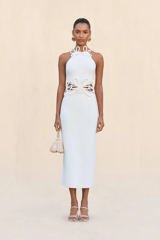 Knit Floral Cutout Dress