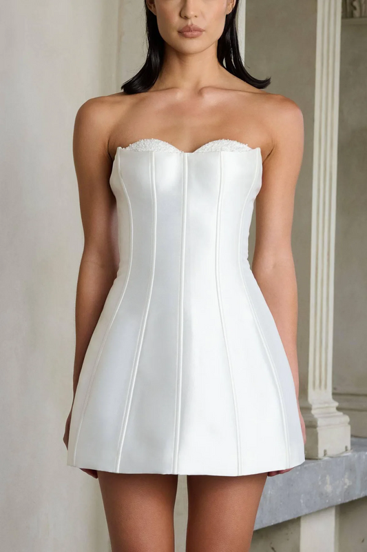Sculpted White Mini Dress