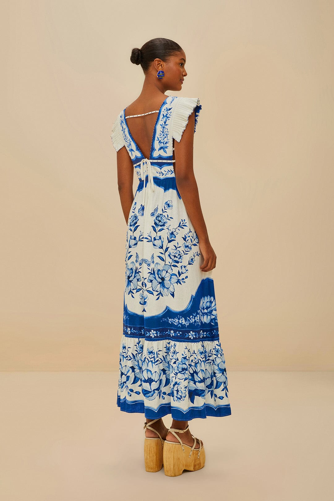 Porcelain Garden Butterlfy LENZING ECOVERO Euroflax Midi Dress