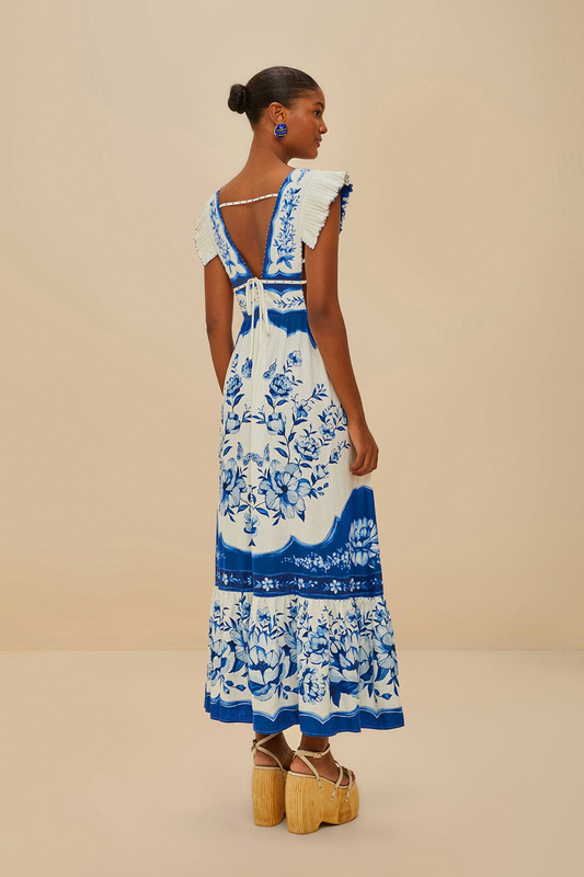 Porcelain Garden Butterlfy LENZING ECOVERO Euroflax Midi Dress