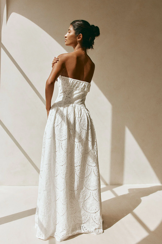 Strapless Flouncy Maxi Skirt Dress