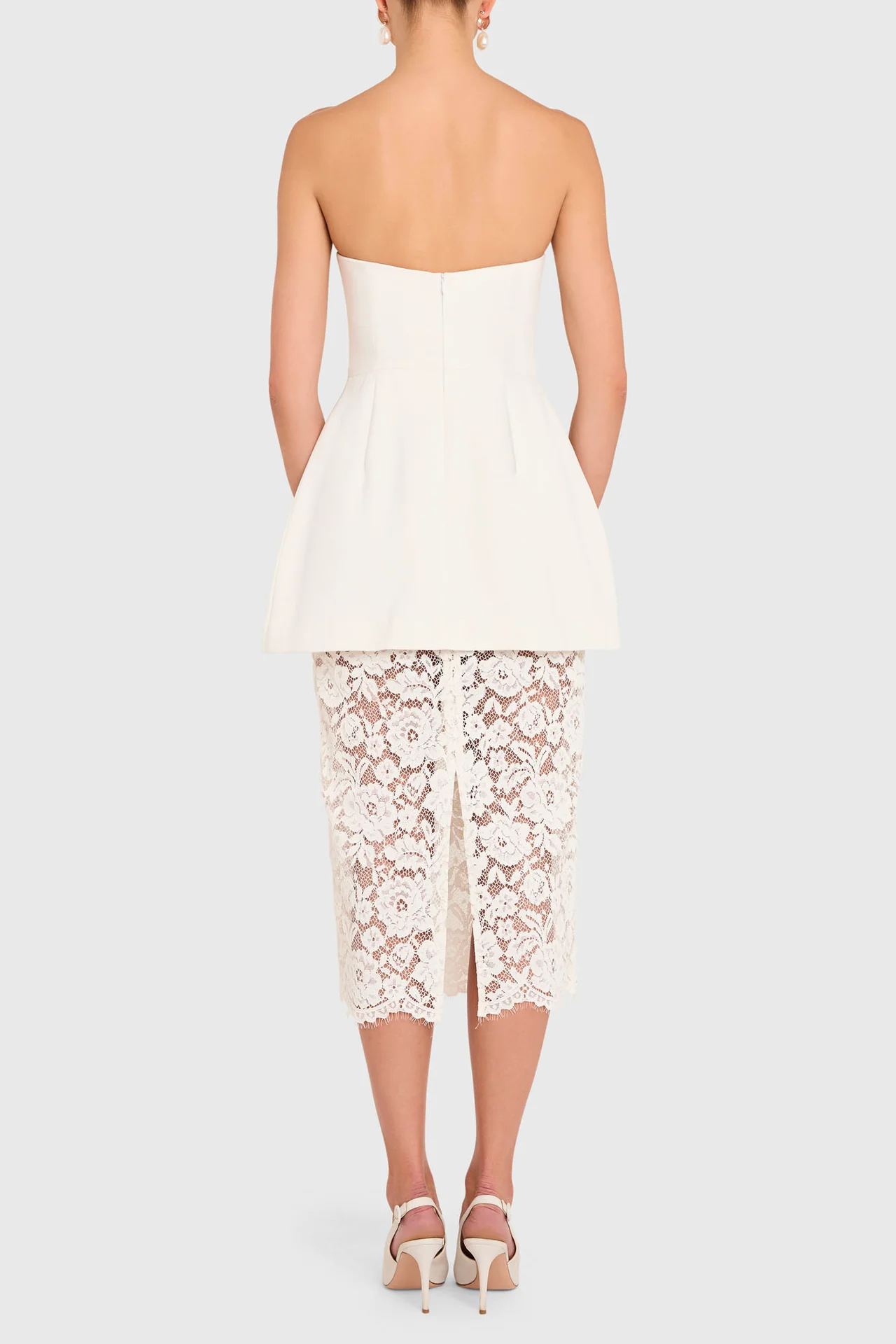 Lace Underlay Midi Dress