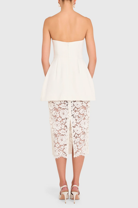 Lace Underlay Midi Dress