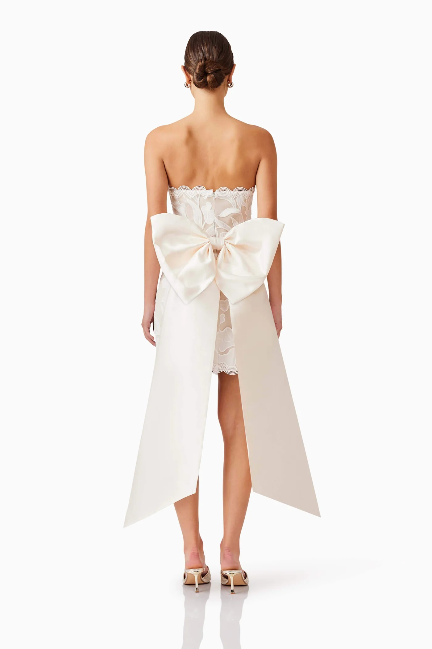 Floral Detail Bow Mini Dress