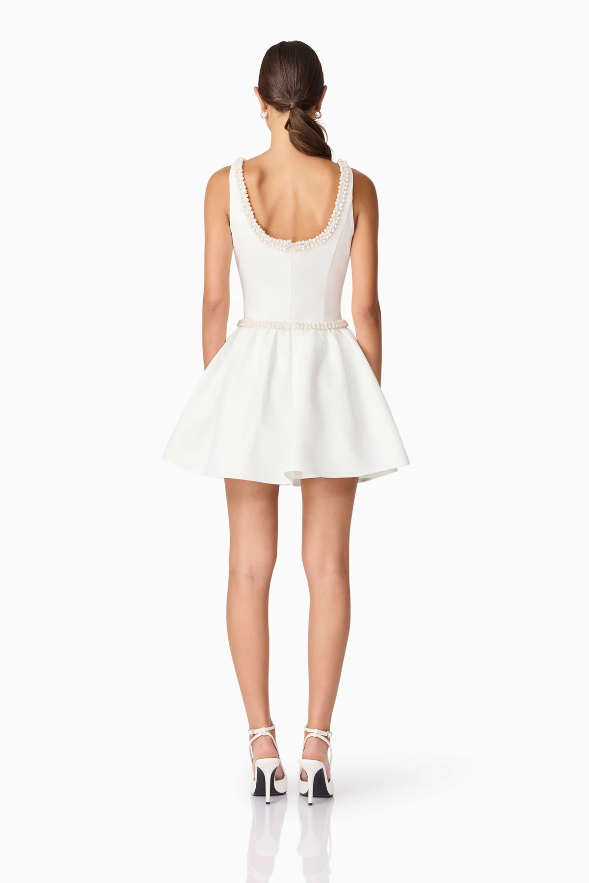 A-Line Pearl Trim Mini Dress