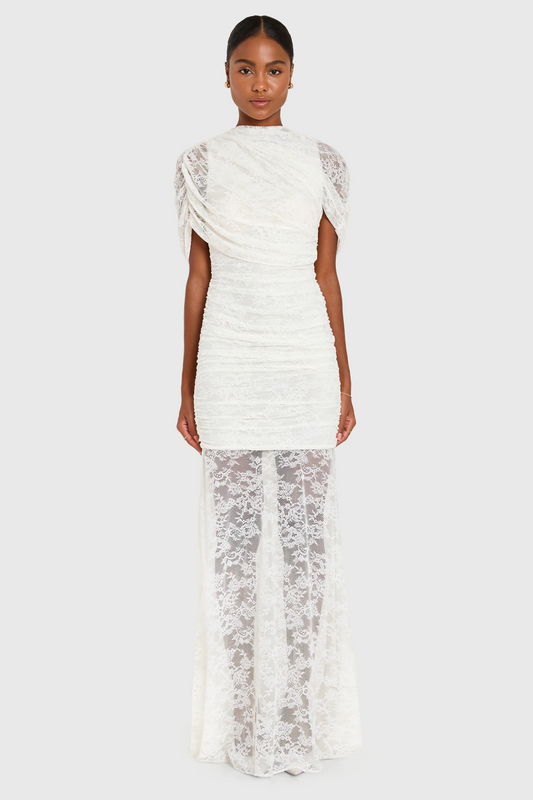 Draped Lace Gown