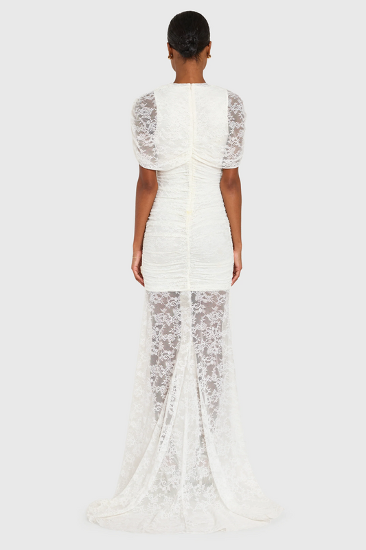 Draped Lace Gown