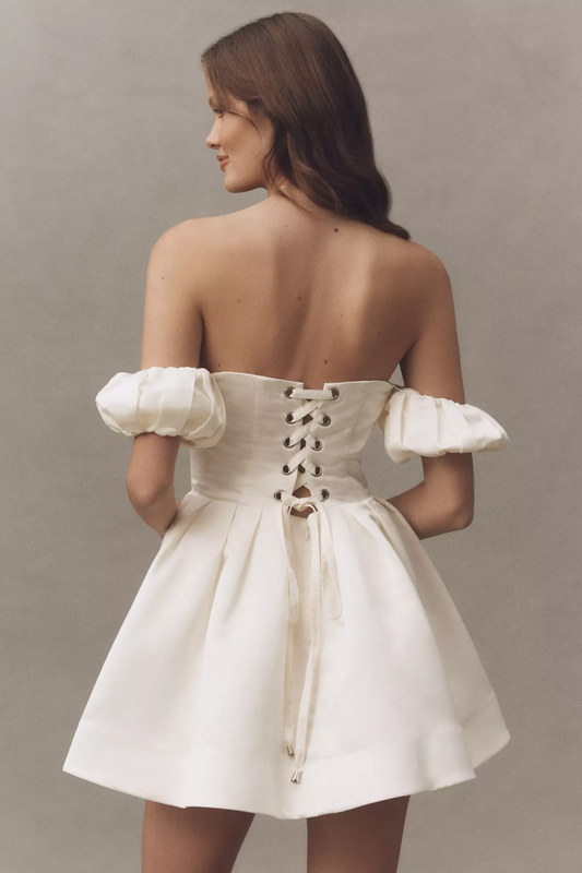 BHLDN Off-Shoulder Flare Mini Dress