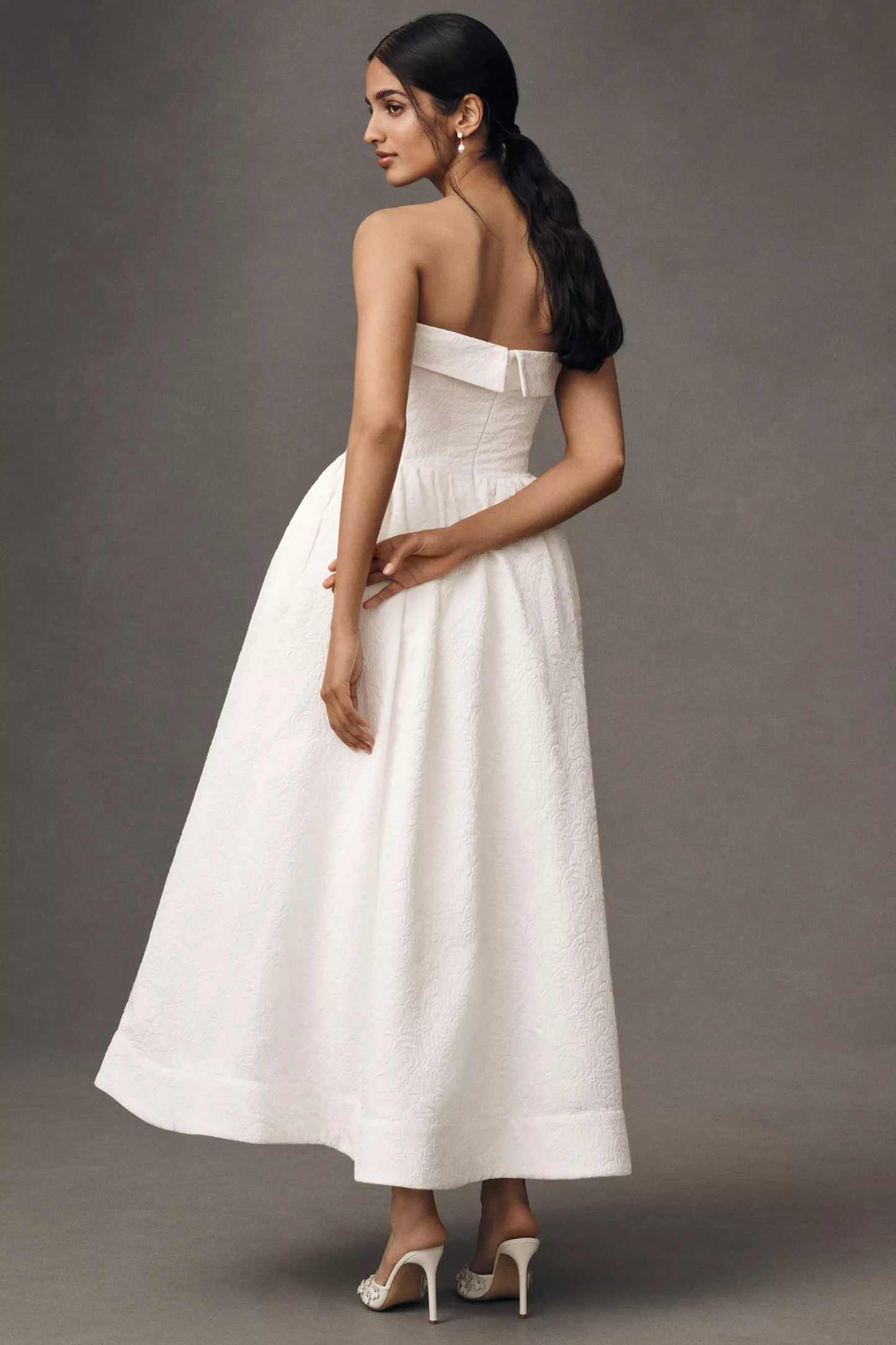 Strapless Jacquard Maxi Dress