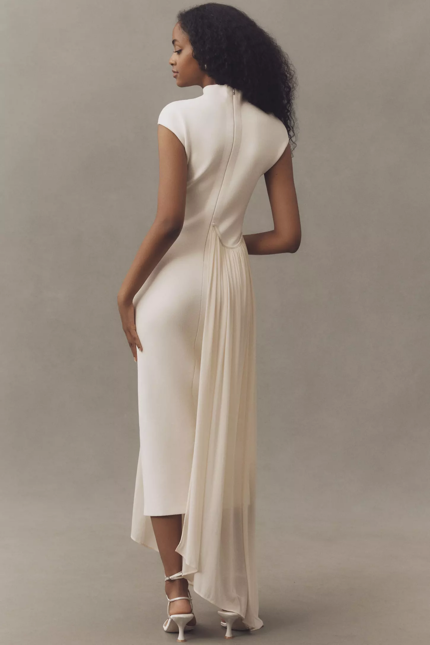 ET OCHS Asymmetric Knit Combo Midi Dress