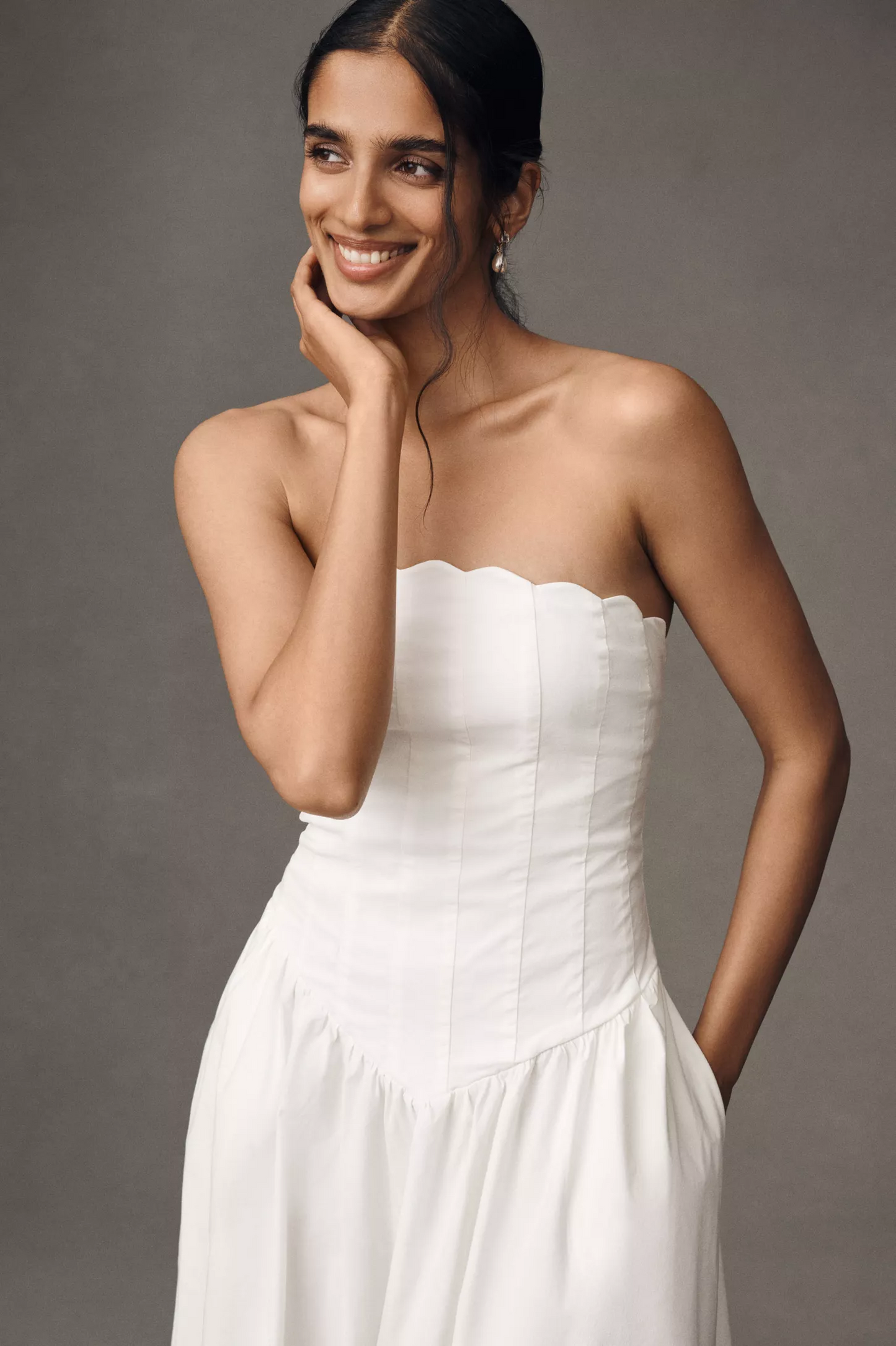 Strapless Midi Dress