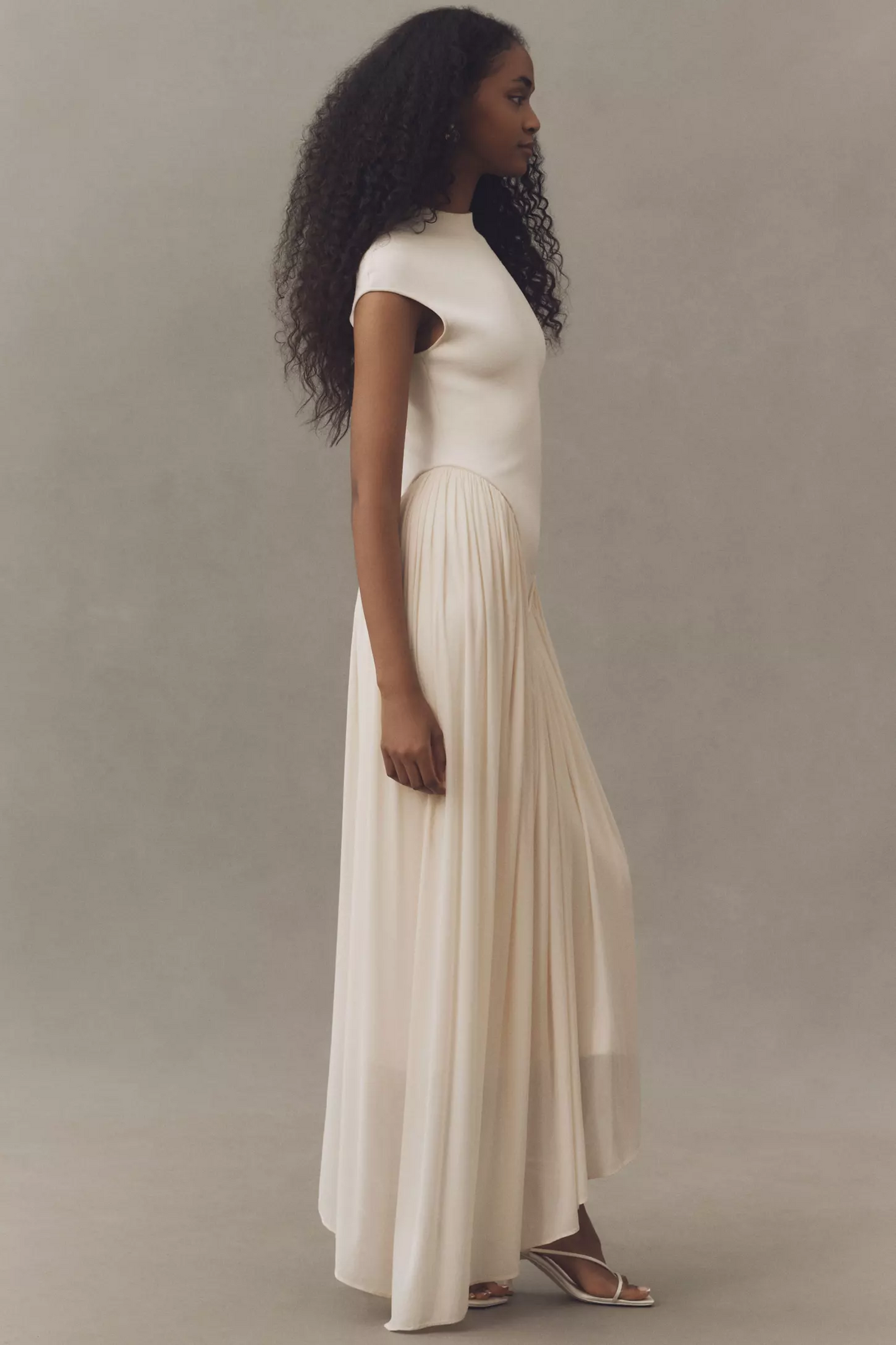 ET OCHS Asymmetric Knit Combo Midi Dress