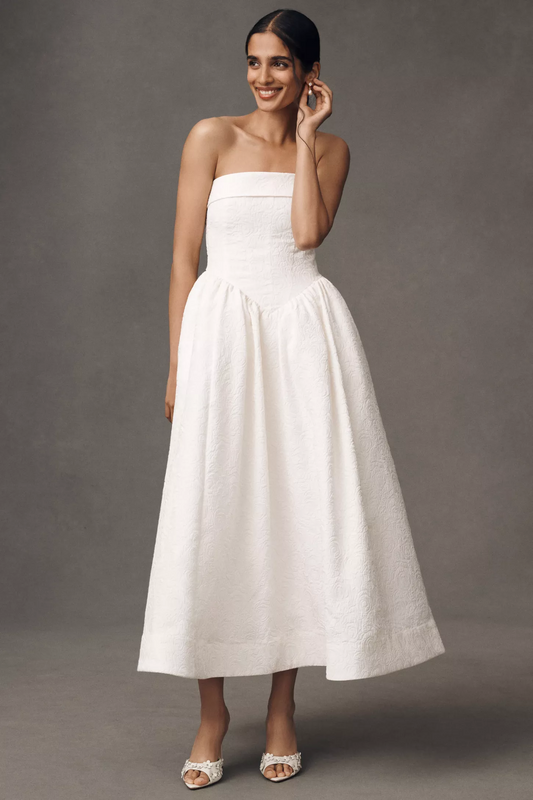 Strapless Jacquard Maxi Dress