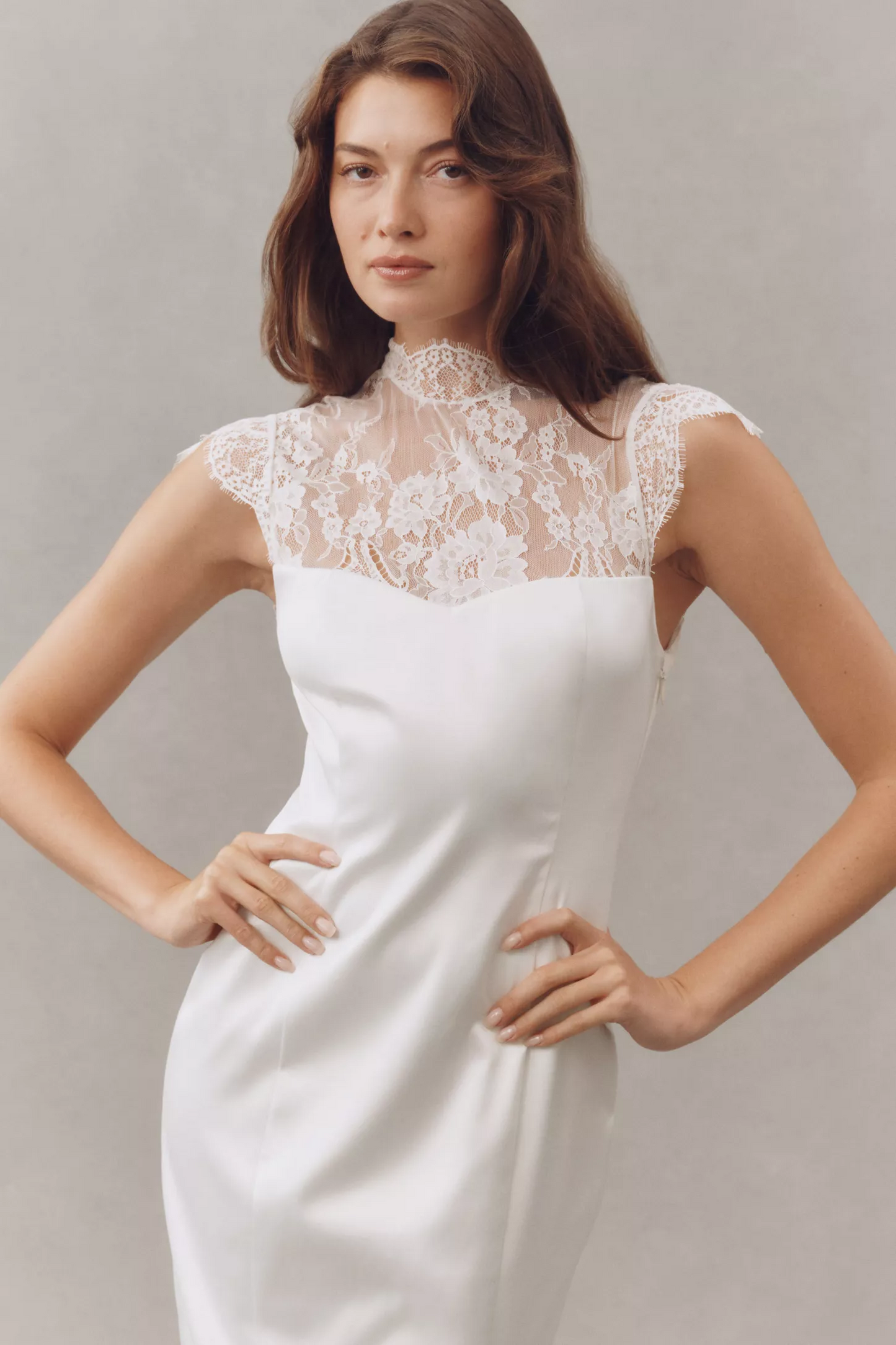 Lace Cap Sleeve Stretch Maxi Dress