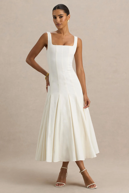 Scoop-neck Midi Dress