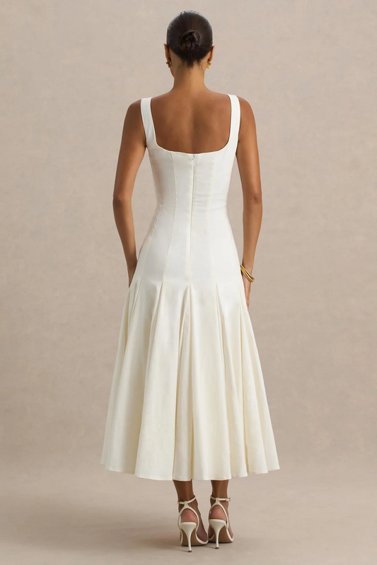 Scoop-neck Midi Dress
