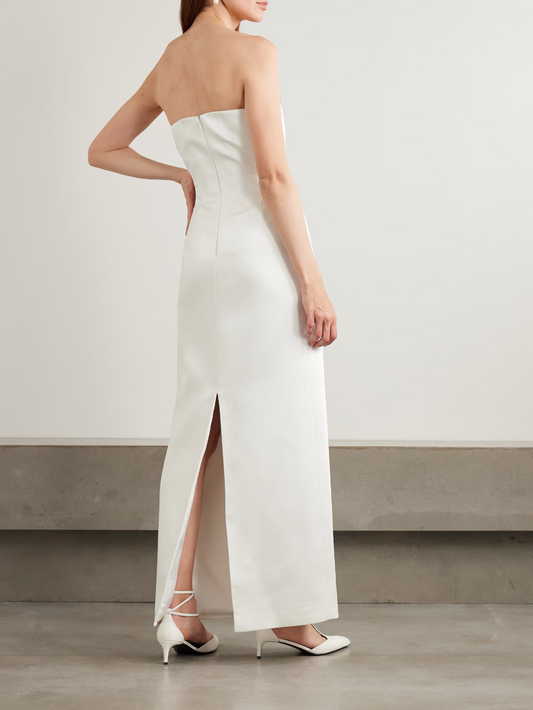 Crystal-Embellished Satin Gown
