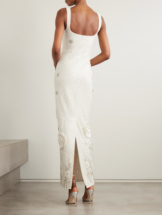 Hummingbird Stretch-tulle Gown