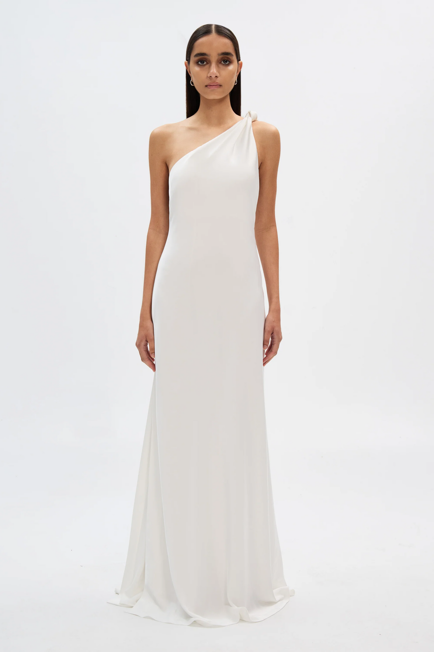 One Shoulder Satin Maxi Dress