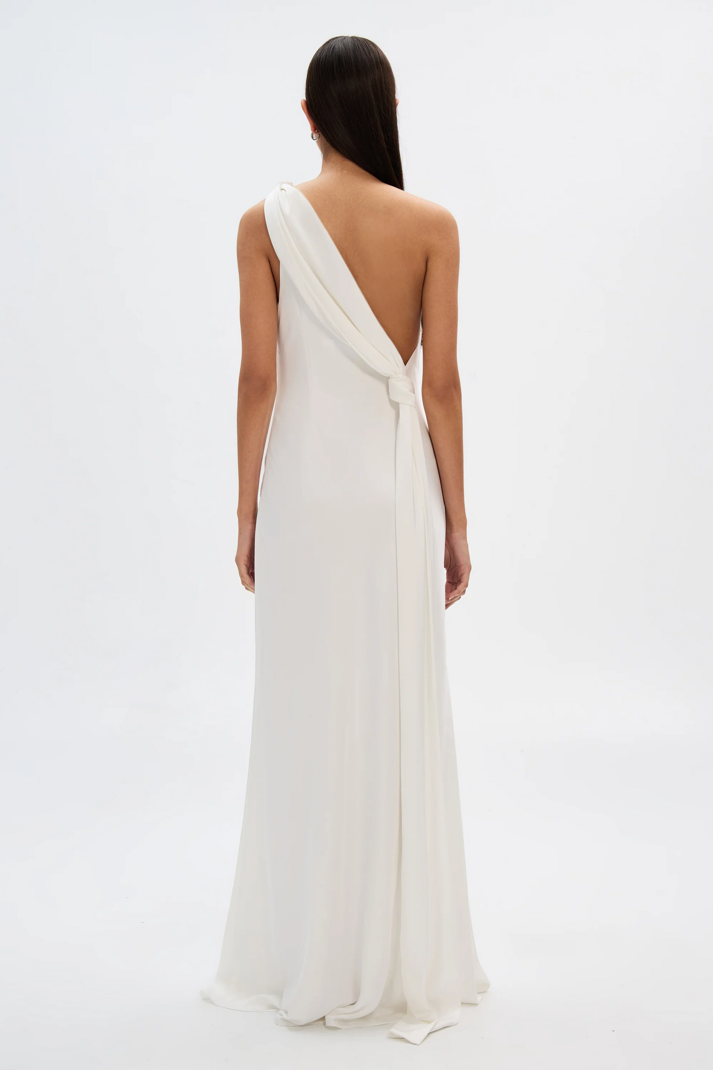 One Shoulder Satin Maxi Dress