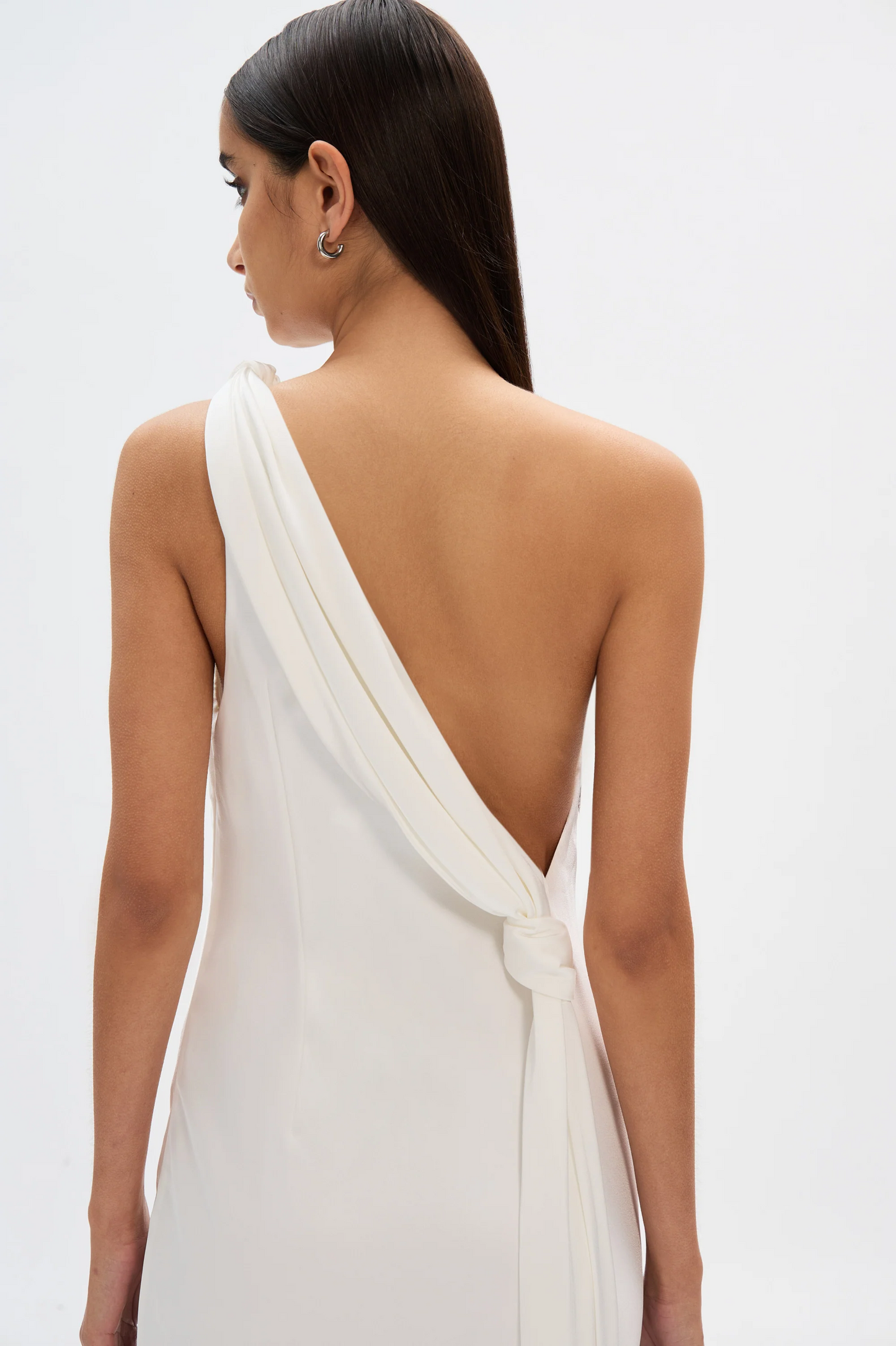 One Shoulder Satin Maxi Dress