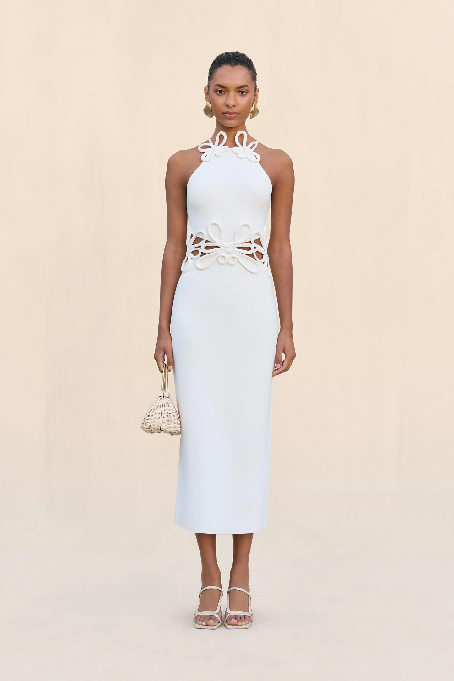 Knit Floral Cutout Dress