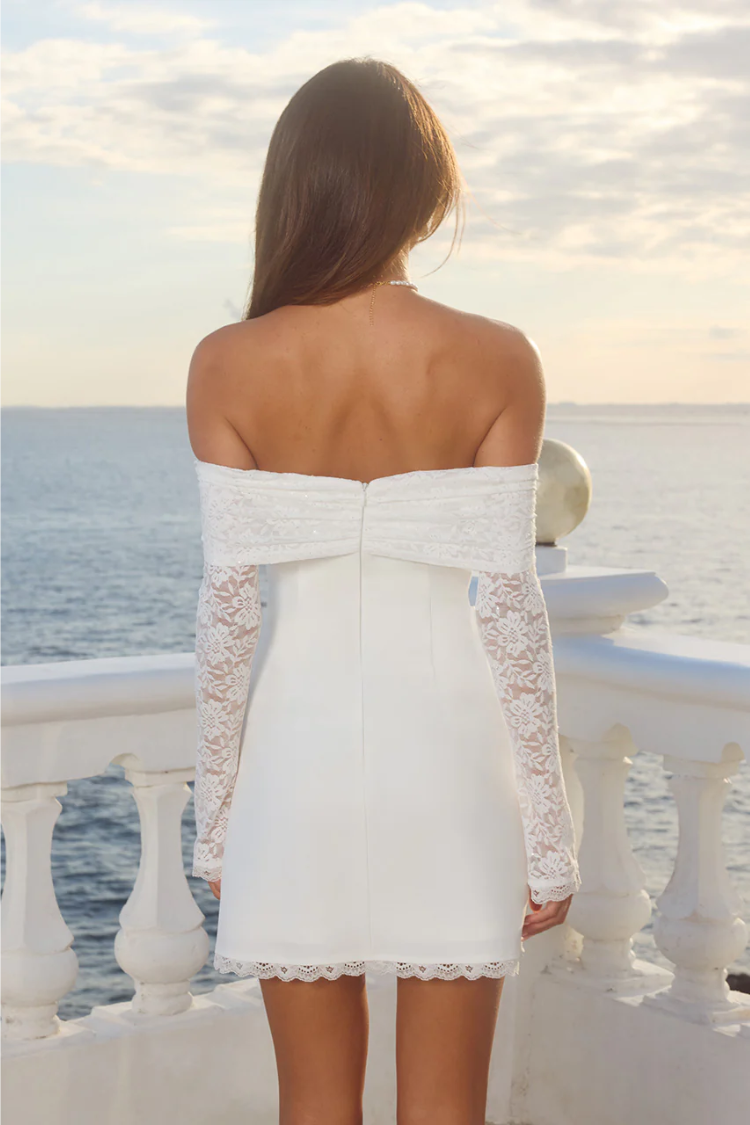 Lace Long Sleeve Mini Dress