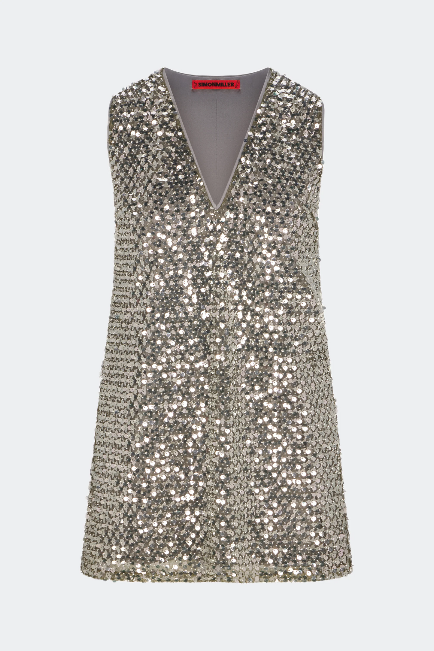 Silver Sequin Mini Dress