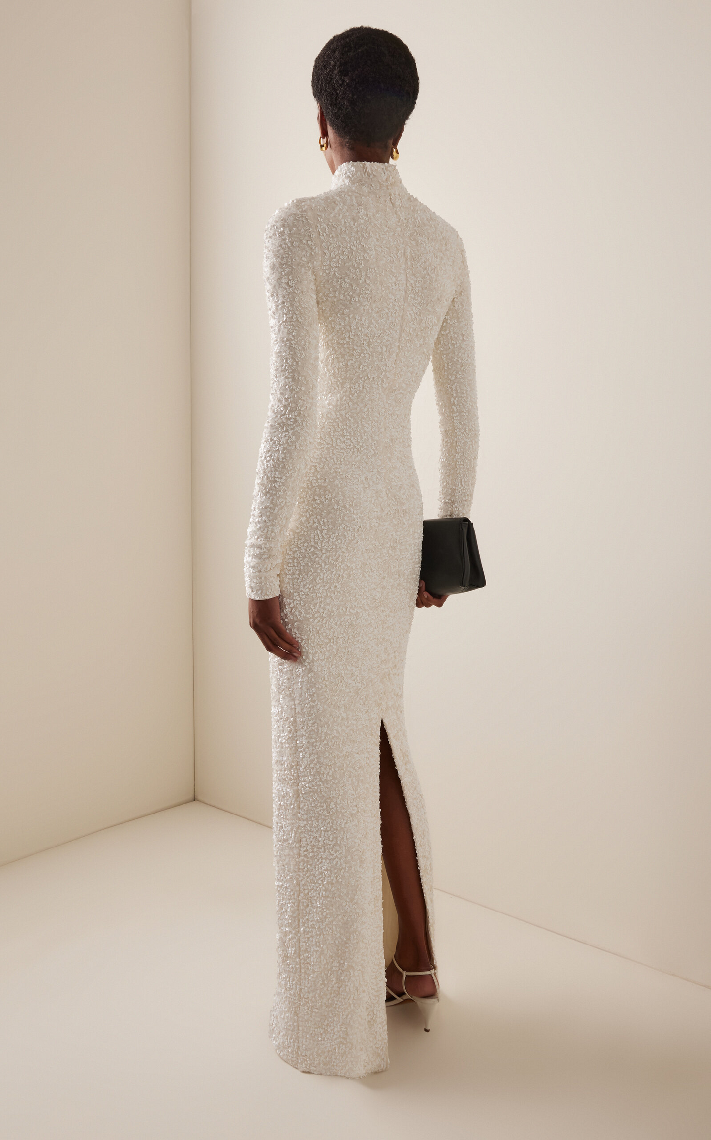 Sequined Turtleneck Maxi Dress