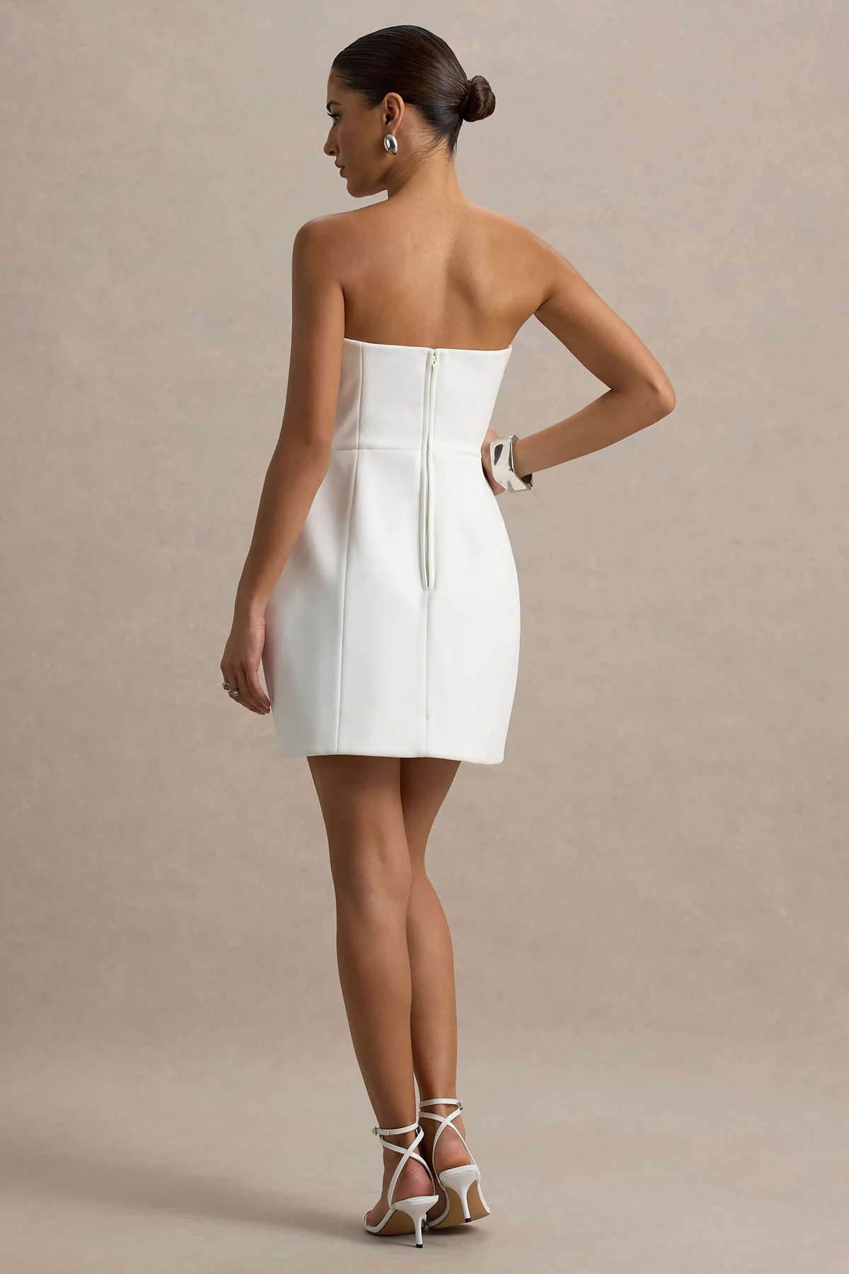 Embellished Neckline Mini Dress
